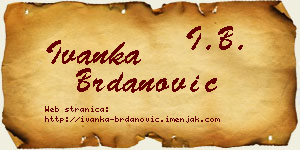 Ivanka Brdanović vizit kartica